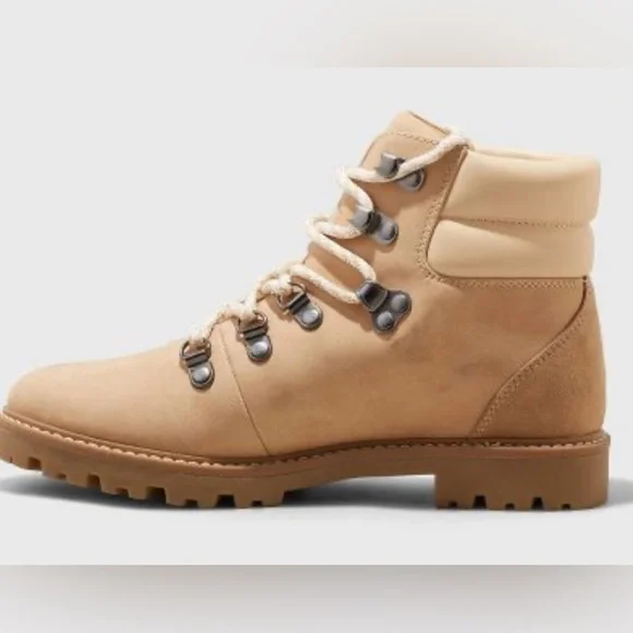 Women's Chunky Tully Lace-Up Tan Winter Hiking Boots - Universal Thread™ 8 1/2 - Picture 2 of 10